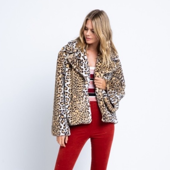 Damselle New York Faux Fur Cheetah Print Jacket - Picture 16 of 16